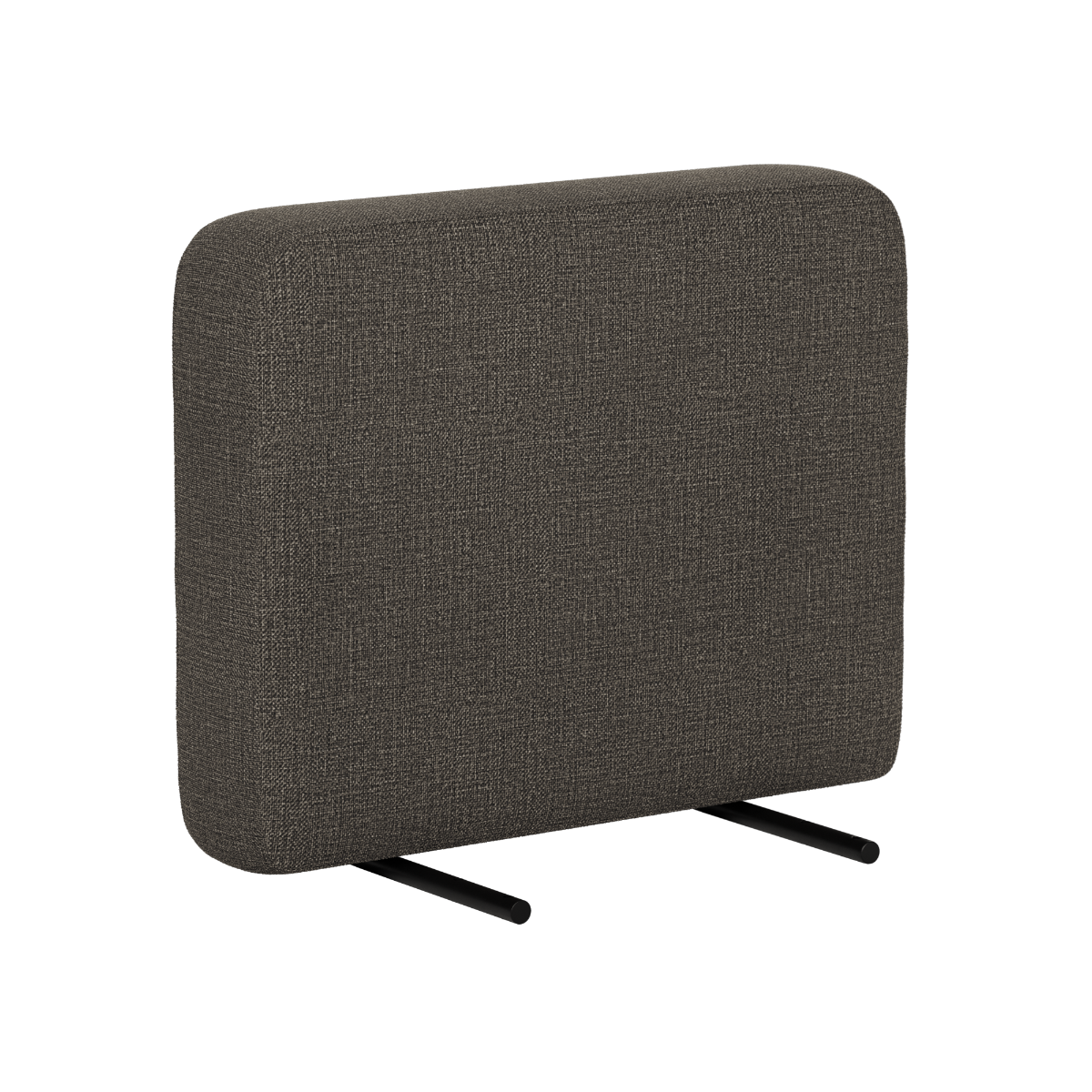 sackit Armlehne für modulares Outdoor Sofa in dunkelbraunem strapazierfähigem Stoff mit schwarzen Metallstreben für den Garten