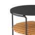 Rundes Patio Sofa Table mit schwarzem Aluminiumgestell und Teakholzablage, 70 cm Durchmesser | Patio Sofa Table - Ø70 - Ohne Accessory Fit | SACKit