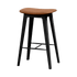 Schwarzer Nordic Barhocker aus massivem Eichenholz mit Terra Safari Leder und 68 cm Höhe. | Nordic Bar Stool - Black Stained Oak - 68 cm Terra Safari | SACKit