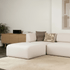 Fjord Sofa Pouf in hellem Stoff mit weichen Linien und abgerundeten Kanten, skandinavisches Design. | Fjord Sofa - Pouf - Cosmo Mustard | SACKit