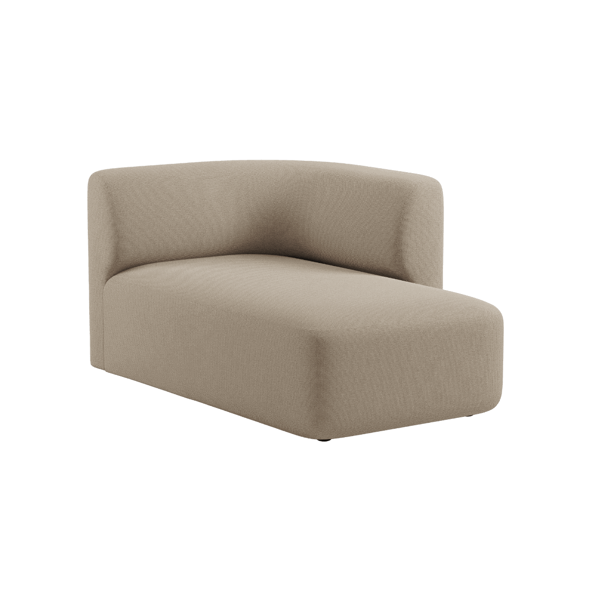 Fjord Sofa mit rechter Chaiselong in weichem Cosmo Beige Stoff mit abgerundeten Kanten und skandinavischem Design | Fjord Sofa - Chaise Right - Cosmo Beige | SACKit
