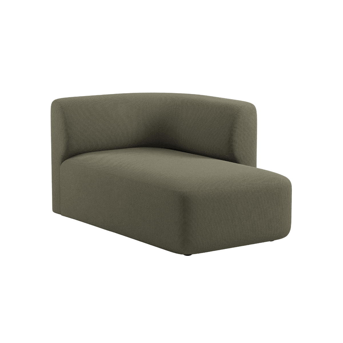 Fjord Sofa mit rechter Chaiselong in Cosmo Olive, skandinavisches Design mit weichen Linien und abgerundeten Kanten | Fjord Sofa - Chaise Right - Cosmo Olive | SACKit