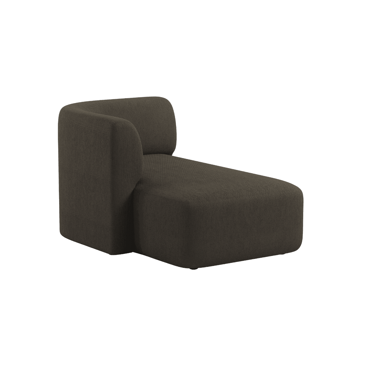 Fjord Sofa mit Chaiselongue links in braunem Sealife Stoff, skandinavisches Design, weiche Linien | Fjord Sofa - Chaise Left - Sealife Brown | SACKit