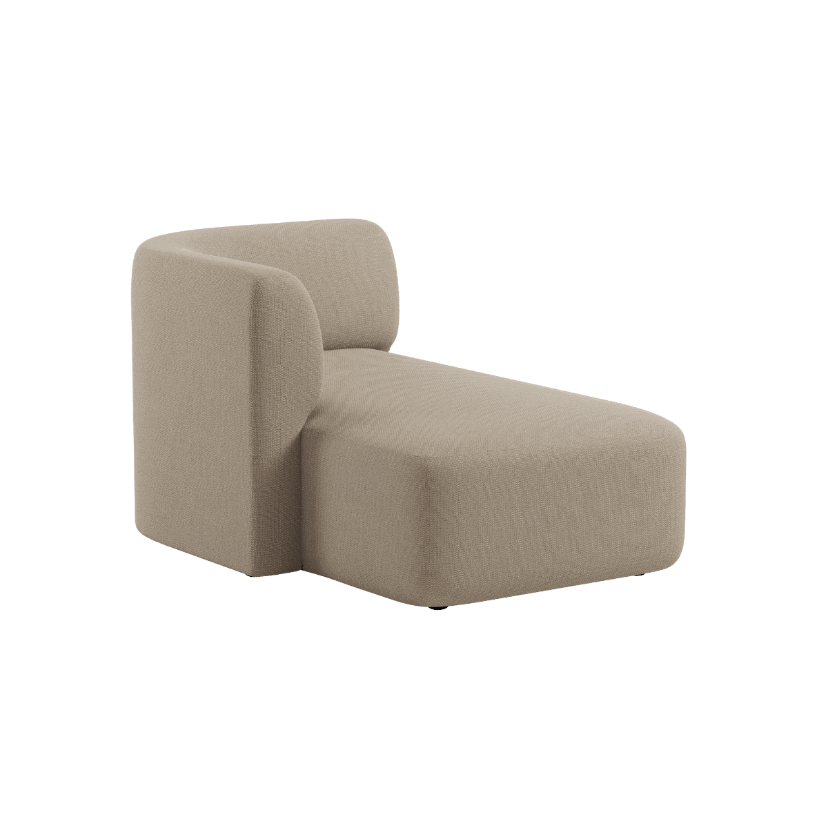 Fjord Sofa mit linker Chaiselong in weichem Cosmo Beige, skandinavisches Design, abgerundete Kanten, textile Oberfläche | Fjord Sofa - Chaise Left - Cosmo Beige | SACKit