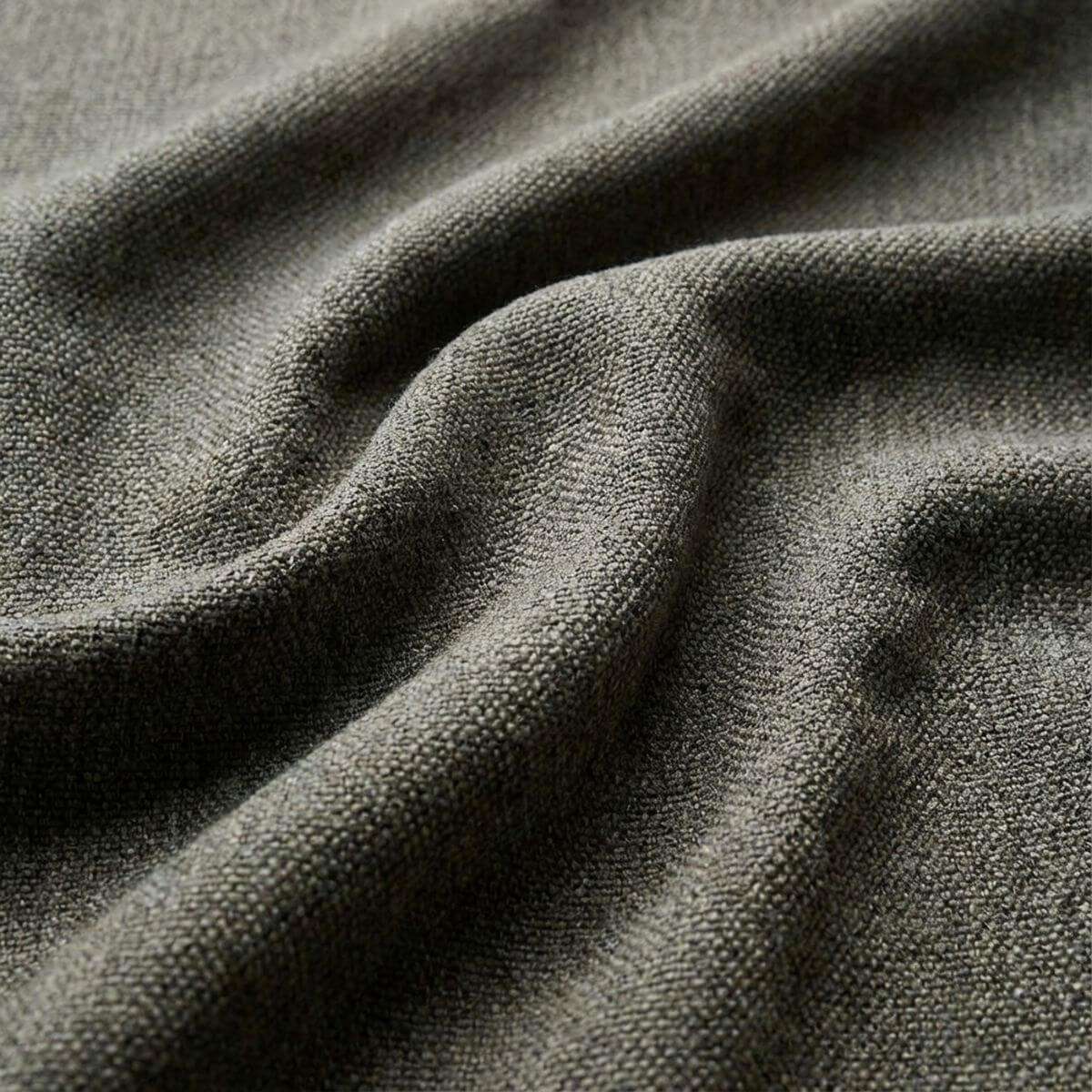 Fjord Sofa mit rechter Chaiselongue in weichem Cosmo Mustard Stoff, skandinavisches Design, abgerundete Kanten. | Fjord Sofa - Chaise Left - Sealife Brown | SACKit