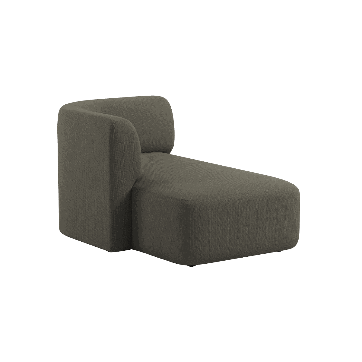 Fjord Sofa mit linker Chaiselong in Cosmo Stone, weiches Textil, skandinavisches Design, abgerundete Kanten | Fjord Sofa - Chaise Left - Cosmo Stone | SACKit