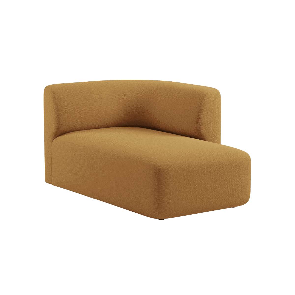 Fjord Sofa mit rechter Chaiselong in warmem Cosmo Mustard Stoff, skandinavisches Design, weiche Linien. | Fjord Sofa - Chaise Right - Cosmo Mustard | SACKit