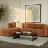 Fjord Sofa 3 - Sitzer mit weichen Linien und skandinavischem Design in neutralem Raum ohne Hocker. | Fjord Sofa - 3 seater - Cosmo Terracotta Ohne Hocker | SACKit