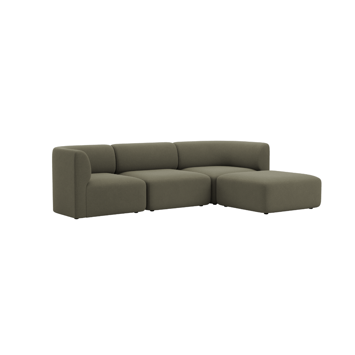 Fjord Sofa - 3 seater | Fjord Sofa - 3 seater - Cosmo Olive Mit Hocker | SACKit