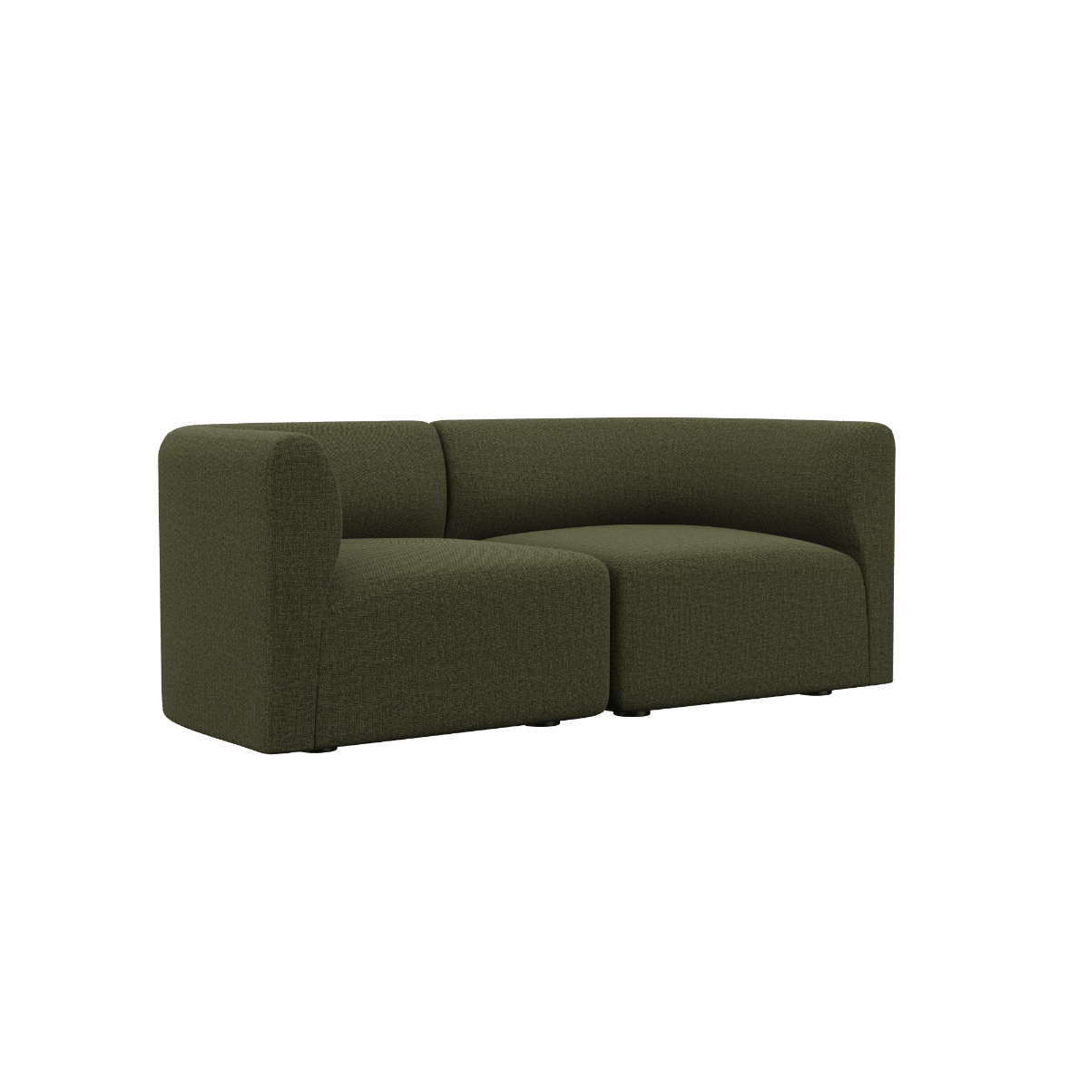 Fjord Sofa 2 - Sitzer in Cosmo Olive mit weichen Linien und skandinavischem Design, Indoor - Sofa. | Fjord Sofa - 2 seater - Cosmo Olive | SACKit