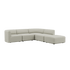 Fjord Sofa Ecksofa mit offenem Ende in Cosmo Beige, weiche Polsterung und abgerundete Kanten. | Fjord Sofa - Corner Sofa w/ open end - Cosmo Beige | SACKit