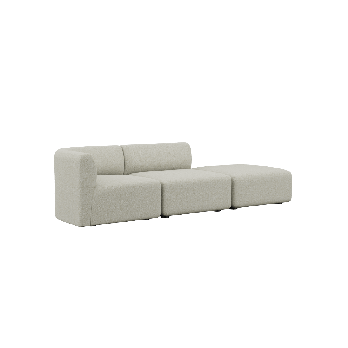 Fjord Sofa 2 - Sitzer mit offenem Ende rechts in Cosmo Beige, skandinavisches Design, weiche Linien, Stoffbezug | Fjord Sofa - 2 seater w/ open end - Cosmo Beige Rechts | SACKit