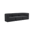 Dunkelgraues dreisitziges Fjord Sofa von sackit mit weichen Polstern und abgerundeten Armlehnen für stilvolles skandinavisches Wohnen | Fjord Sofa - 3 seater - Cosmo Slate Ohne Hocker | SACKit