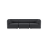 Dunkelgraues dreisitziges Sofa mit weichen abgerundeten Formen und schlichtem skandinavischem Design von sackit für stilvolle Innenräume | Fjord Sofa - 3 seater - Cosmo Slate Ohne Hocker | SACKit