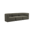 Dunkelgraues dreisitziges Sofa im skandinavischen Design von sackit mit weichen gerundeten Polstern und klarer Formgebung für stilvolle Innenräume | Fjord Sofa - 3 seater - Cosmo Stone Ohne Hocker | SACKit