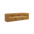 Senfgelbes dreisitziges Sofa mit abgerundeten Armlehnen weichen Sitzpolstern und ruhigem skandinavischem Design für stilvolle Innenräume | Fjord Sofa - 3 seater - Cosmo Mustard Ohne Hocker | SACKit