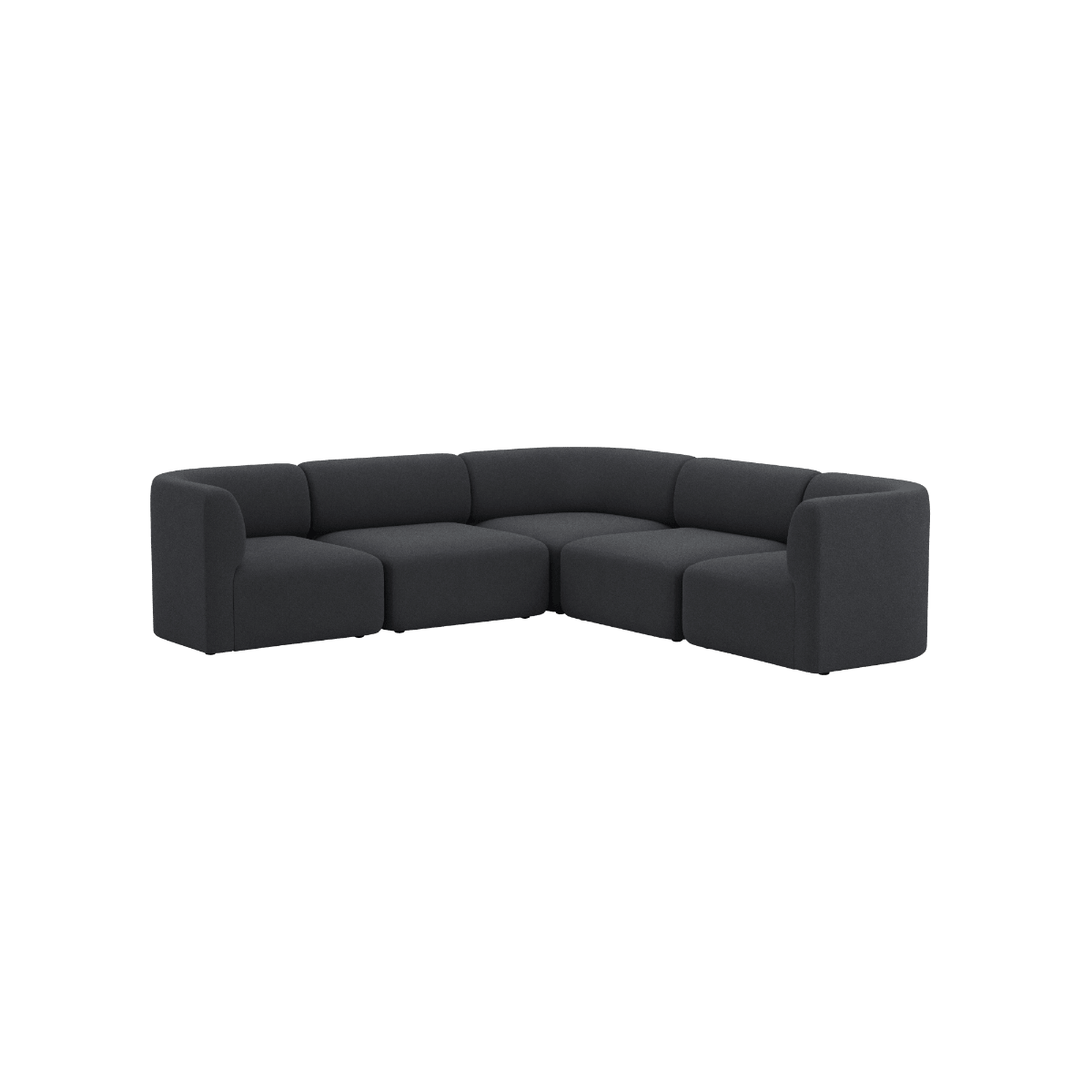 Dunkelgraues Fjord Ecksofa von sackit mit großzügiger Sitzfläche weich gepolsterten Elementen und ruhigem skandinavischem Design für stilvolle Innenräume | Fjord Sofa - Corner Sofa - Cosmo Slate | SACKit