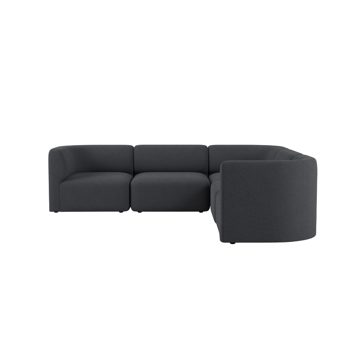 Dunkelgraues Fjord Ecksofa von sackit mit großzügiger Sitzfläche und weichen Polstern für stilvollen skandinavischen Komfort im Wohnzimmer | Fjord Sofa - Corner Sofa - Cosmo Slate | SACKit