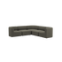 Dunkelgraues sackit Fjord Sofa als geschwungenes Ecksofa mit weichen Polstern und skandinavischem Design auf schwarzem Hintergrund | Fjord Sofa - Corner Sofa - Cosmo Stone | SACKit