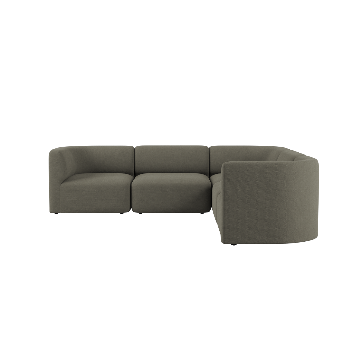 Graues Fjord Ecksofa von sackit mit weichen Polstern und klarer skandinavischer Formgebung für stilvolles und komfortables Wohnen im Innenbereich | Fjord Sofa - Corner Sofa - Cosmo Stone | SACKit