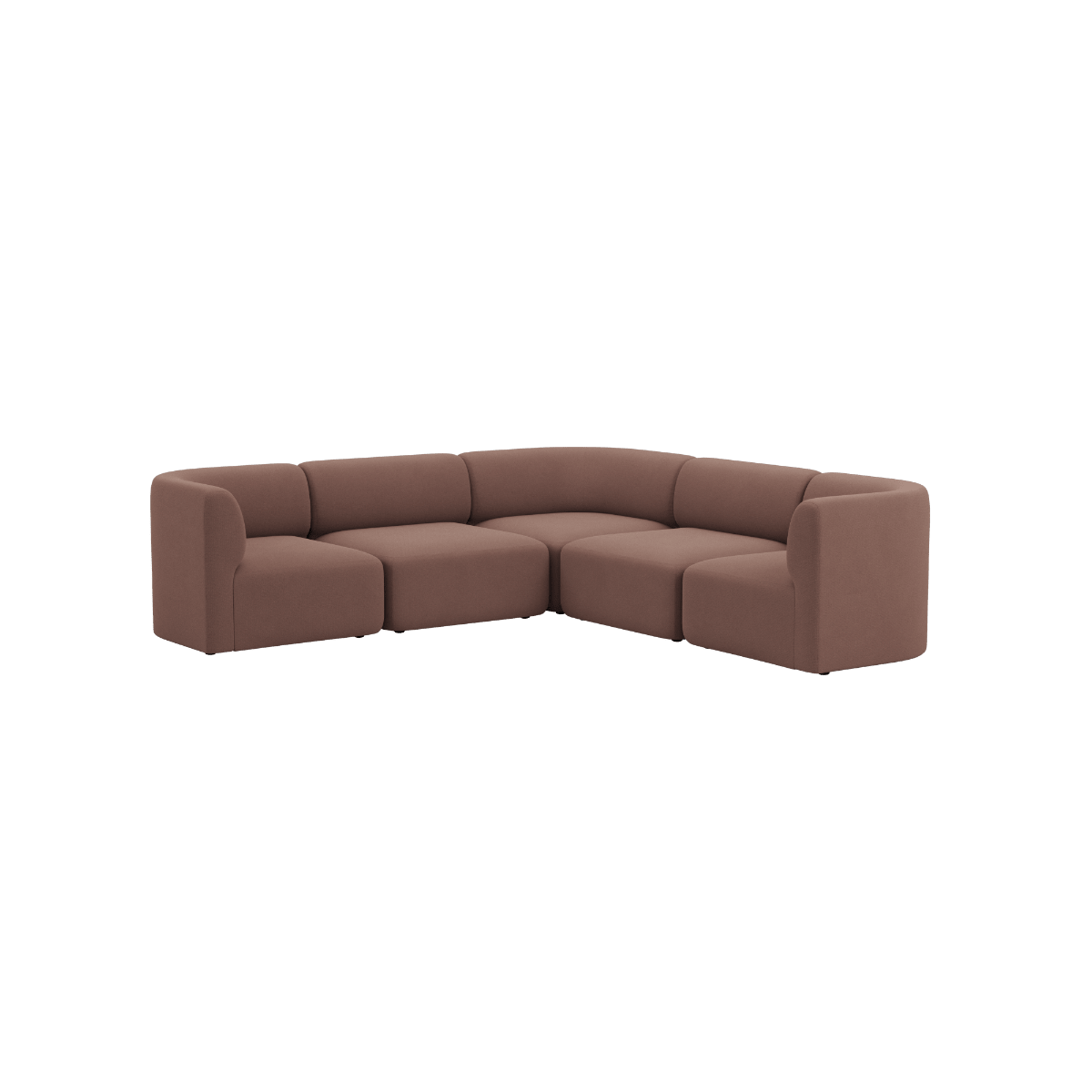 Braunes skandinavisches Ecksofa Fjord Sofa von sackit mit weicher Polsterung und großzügiger Sitzfläche für stilvolle gemütliche Wohnräume | Fjord Sofa - Corner Sofa - Cosmo Clay | SACKit