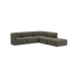 Dunkelgraues Fjord Ecksofa mit abgerundeter Rückenlehne und offenem Abschluss für moderne skandinavische Wohnräume | Fjord Sofa - Corner Sofa w/ open end - Cosmo Stone | SACKit