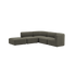 Dunkelgraues Fjord Ecksofa mit offenem Ende und tiefen gepolsterten Sitzflächen für ein modernes skandinavisches Wohnzimmer von sackit | Fjord Sofa - Corner Sofa w/ open end - Cosmo Stone | SACKit