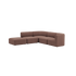 Braunes Fjord Ecksofa mit offenem Ende und weichen abgerundeten Polstern für stilvolle skandinavische Wohnräume von sackit | Fjord Sofa - Corner Sofa w/ open end - Cosmo Clay | SACKit