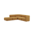 Braunes Fjord Ecksofa mit offenem Ende und weichen abgerundeten Polstern für stilvolle skandinavische Wohnräume von sackit | Fjord Sofa - Corner Sofa w/ open end - Cosmo Mustard | SACKit
