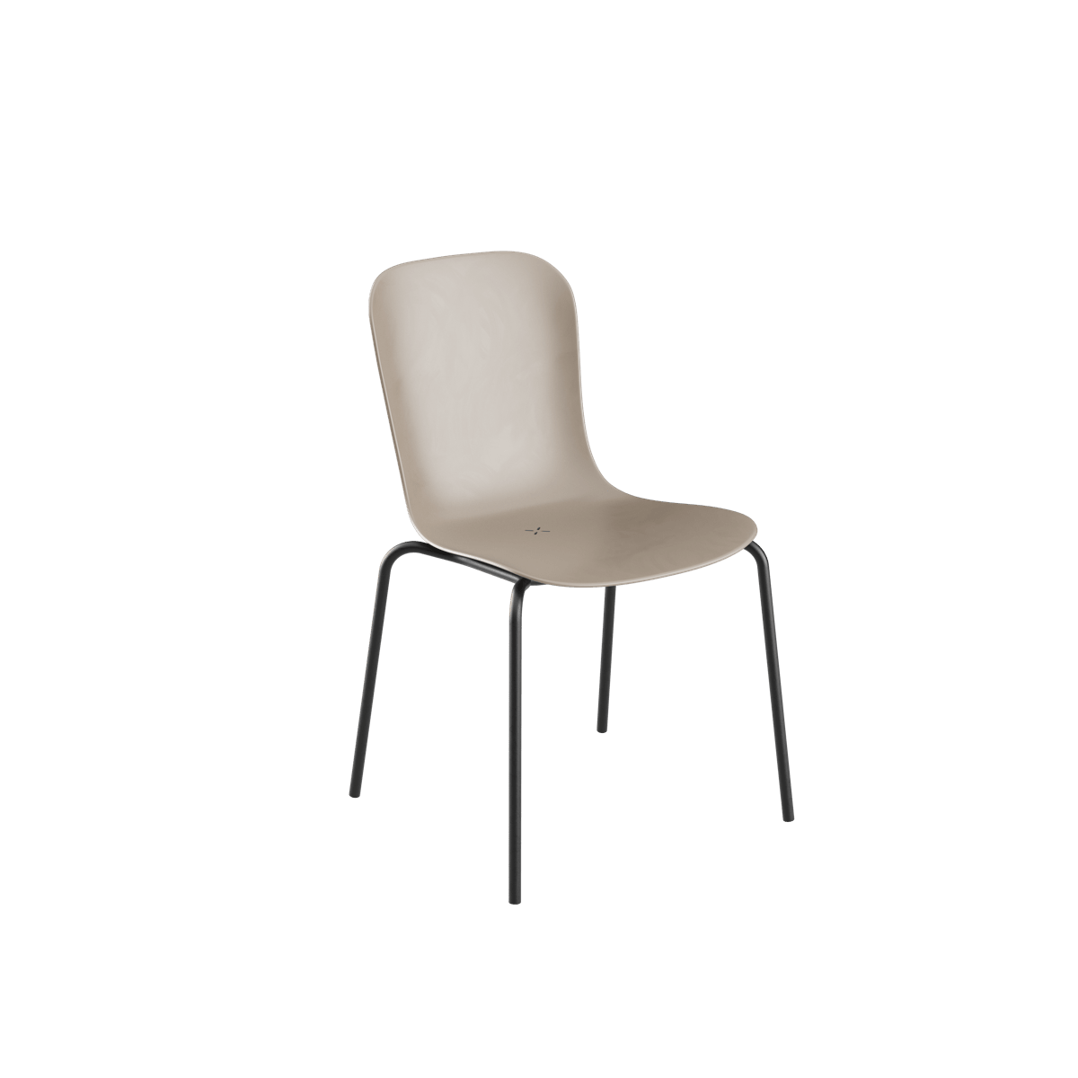 Patio Chair no. One S1 mit taupefarbener Sitzschale und schwarzem pulverbeschichtetem Stahlgestell. | Patio Chair no. One S1 - Taupe/Black | SACKit