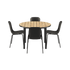 Runder Kirra Dining Table Noir mit 4 Patio Chair no. One S2 in Olive/Noir im Outdoor - Set | Kirra Dining Table Ø110 Noir & 4 Patio Chair No. One - Patio Chair no. One S1 Noir/ Noir | SACKit