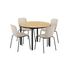 Runder Kirra Dining Table Noir mit vier Patio Chair No. One S1 Stühlen in Taupe und Noir. | Kirra Dining Table Ø110 Noir & 4 Patio Chair No. One - Patio Chair no. One S1 Taupe/ Noir | SACKit