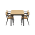 Kirra Dining Table 150x90 in Noir with four matching Patio Chair no. One S1 chairs in Noir outdoors | Kirra Dining Table & 4 Kirra Patio Chair - Noir | SACKit