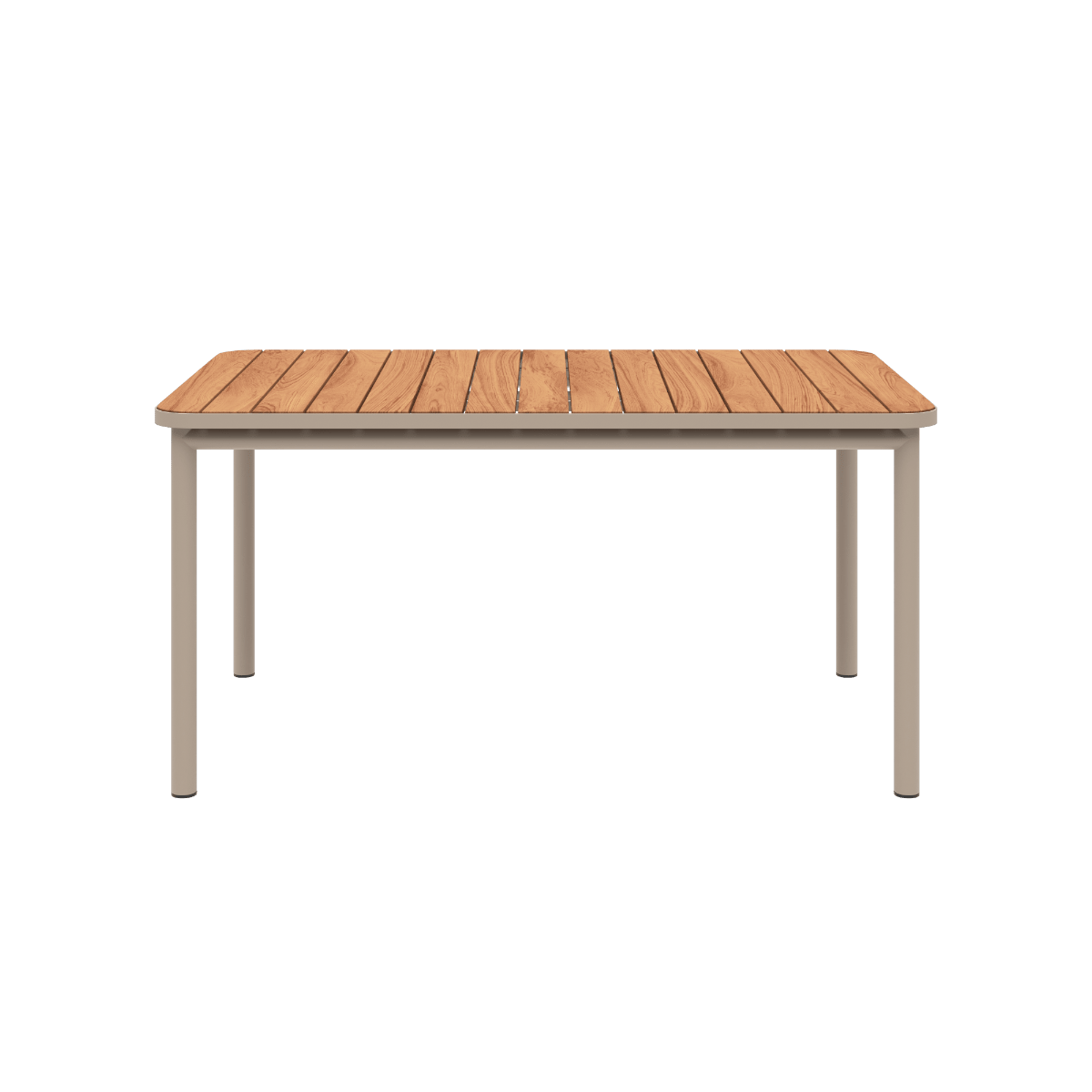Kirra Dining Table 150x90 aus pulverbeschichtetem Aluminium und Teakholz in Taupe, rechteckig, Outdoor - Esstisch | Kirra Dining Table 150x90 - Taupe | SACKit