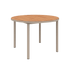 Runder Kirra Dining Table Ø110 aus taupefarbenem pulverbeschichtetem Aluminium und Teakholz für den Außenbereich | Kirra Dining Table Ø110 - Taupe | SACKit