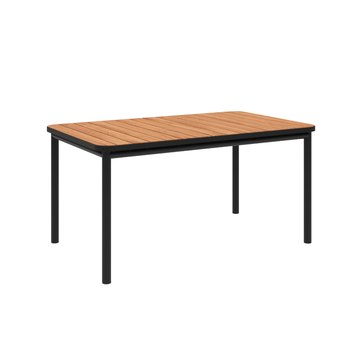 Kirra Dining Table 150x90 aus pulverbeschichtetem Aluminium und Teakholz in Noir, rechteckig. | Kirra Dining Table 150x90 - Noir | SACKit