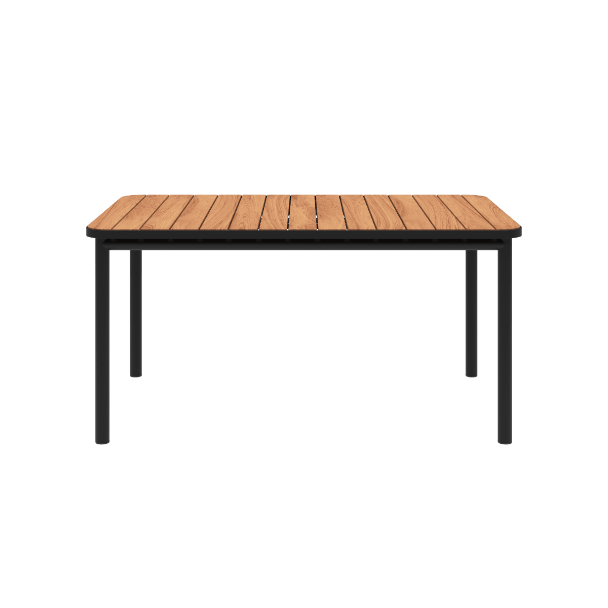 Kirra Dining Table 150x90 aus pulverbeschichtetem Aluminium und FSC - zertifiziertem Teakholz, rechteckig, außen. | Kirra Dining Table 150x90 - Noir | SACKit