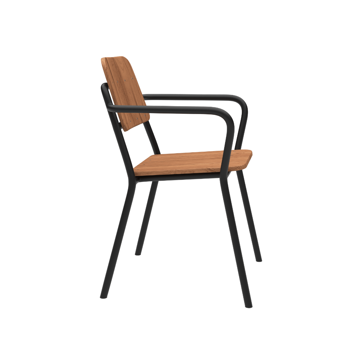 Schwarzer Kirra Patio Chair aus pulverbeschichtetem Aluminium und FSC® - zertifiziertem Teakholz. | Kirra Patio Chair - Black | SACKit