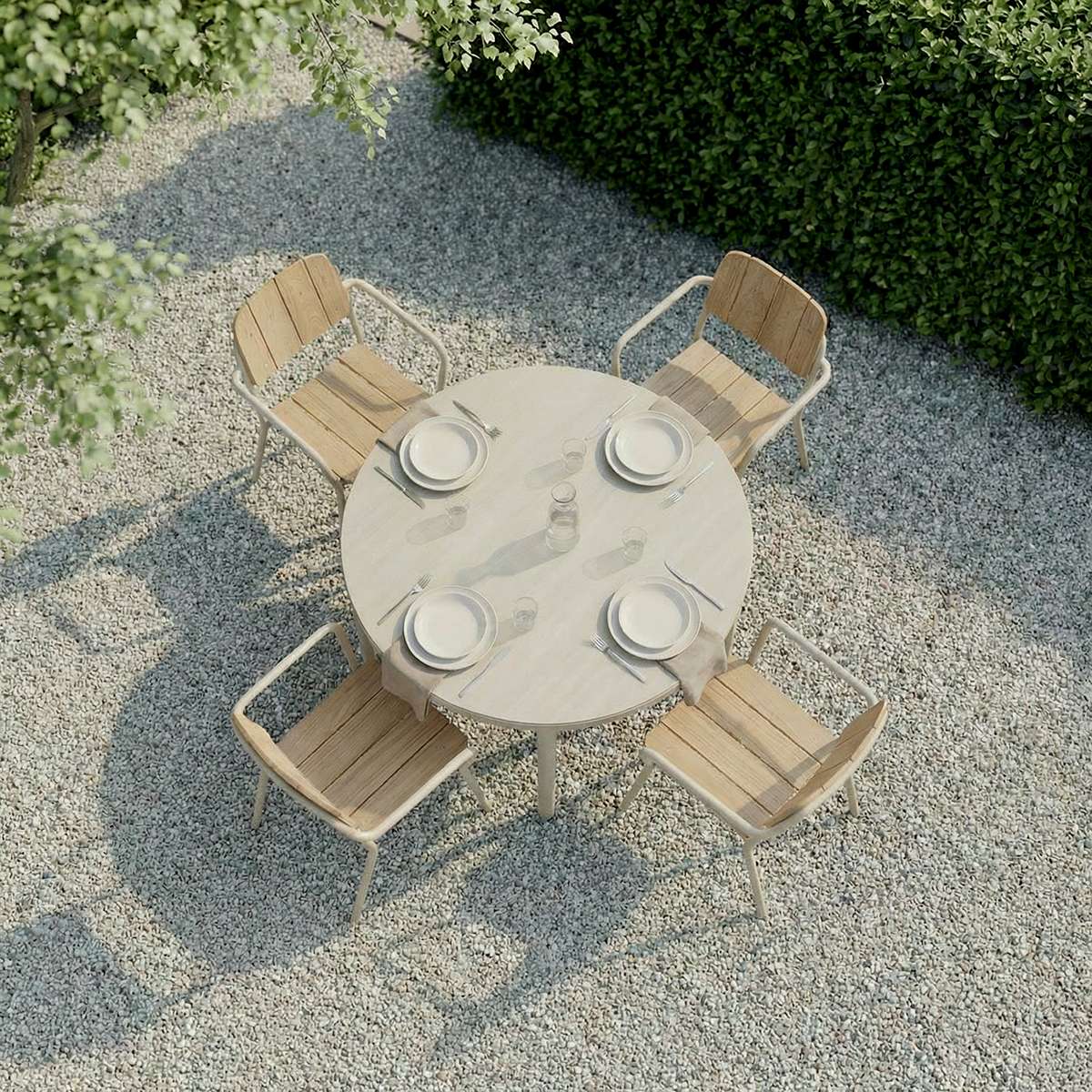 Kirra Patio Chair in taupe mit pulverbeschichtetem Aluminium und FSC - zertifiziertem Teakholz, Outdoor - Stuhl. | Kirra Patio Chair - Taupe | SACKit