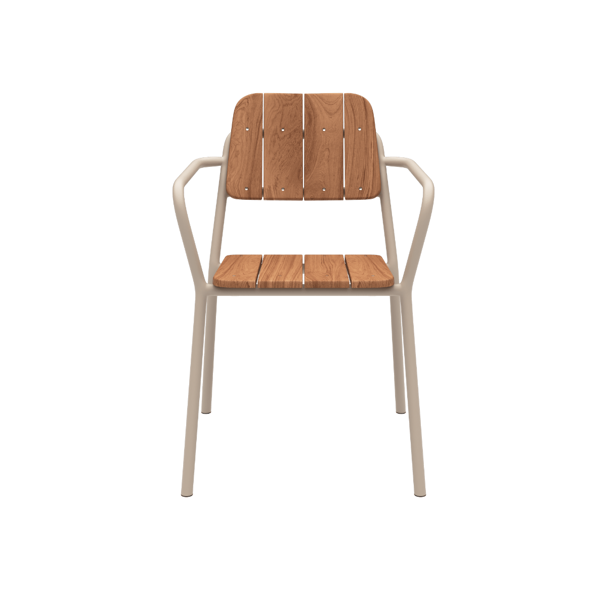 Kirra Patio Chair in taupe mit pulverbeschichtetem Aluminium und FSC - zertifiziertem Teakholz, moderner Gartenstuhl. | Kirra Patio Chair - Taupe | SACKit