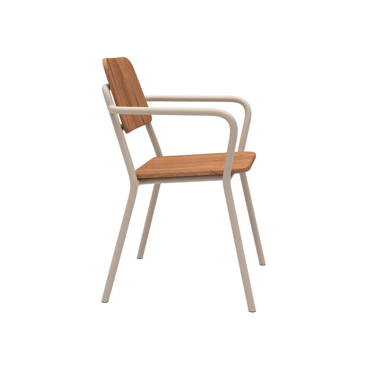 Kirra Patio Chair in taupe mit pulverbeschichtetem Aluminium und FSC - zertifiziertem Teakholz, moderner Gartenstuhl | Kirra Patio Chair - Taupe | SACKit