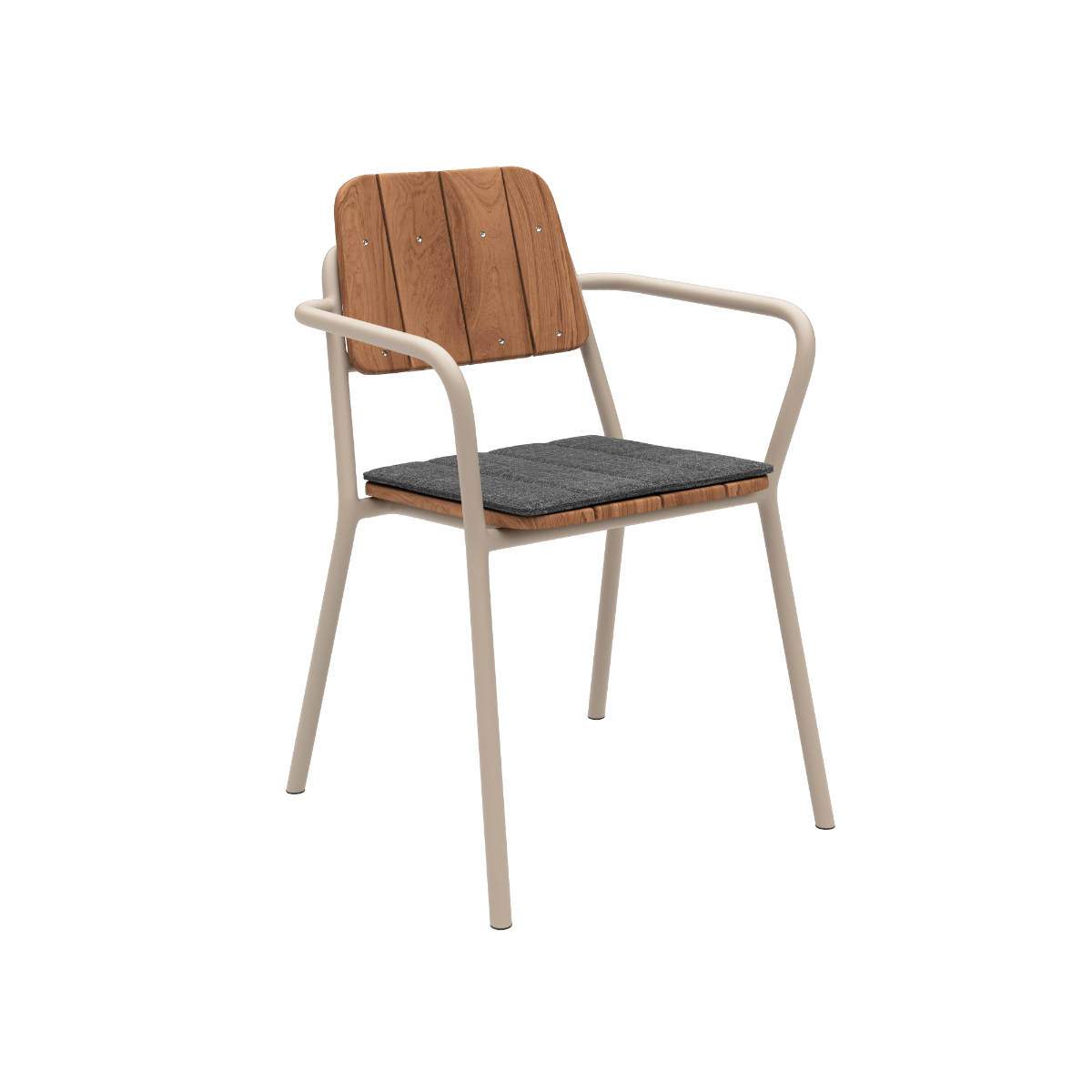 Kirra Patio Chair cushion in Kirra Noir color with strap, designed for outdoor dining chair. | Kirra Patio Chair - Cushion - Kirra Noir | SACKit