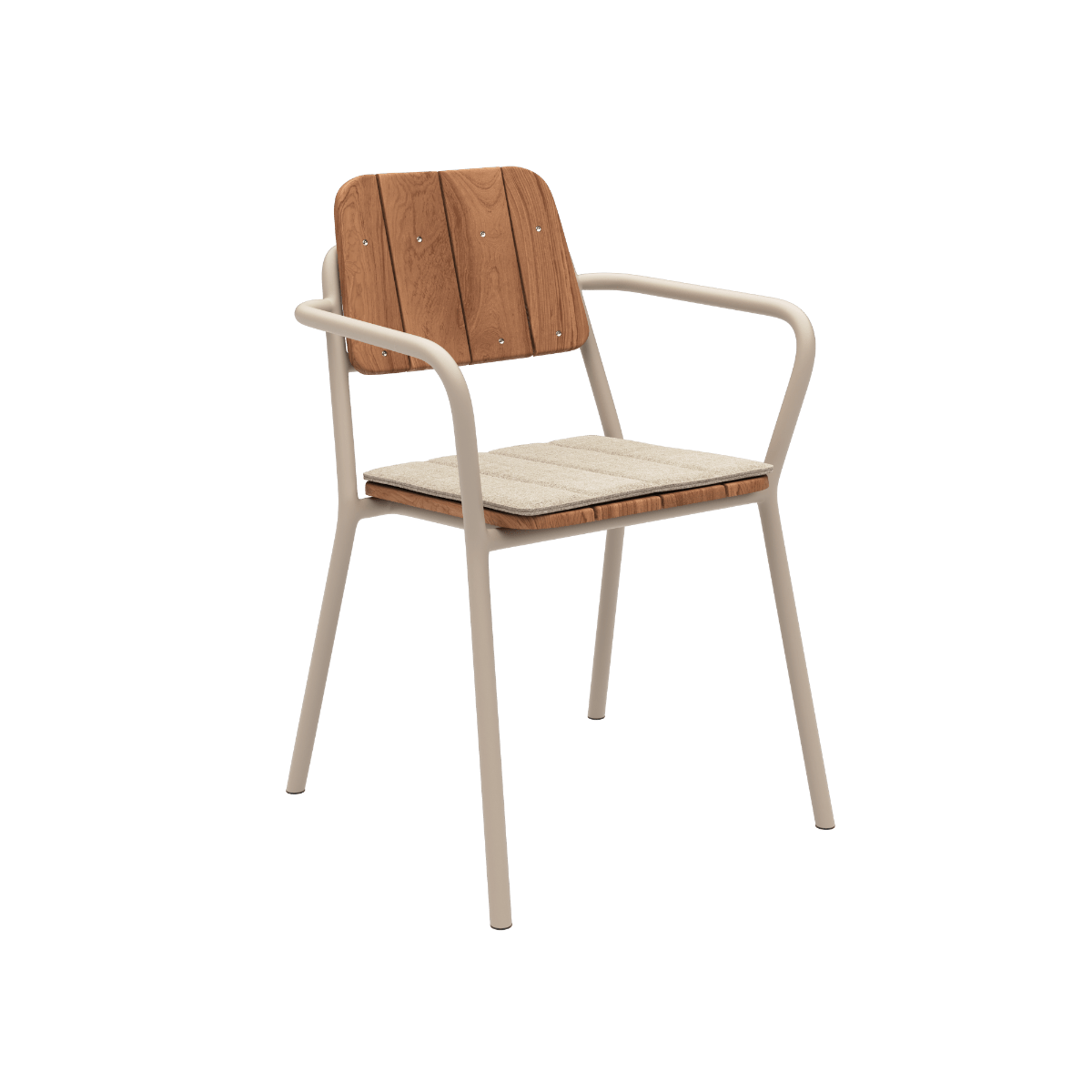 Kirra Patio Chair mit schwarzem Kirra Noir Sitzkissen aus Olefin - Textil, quadratisch und gepolstert | Kirra Patio Chair - Cushion - Kirra Sand | SACKit