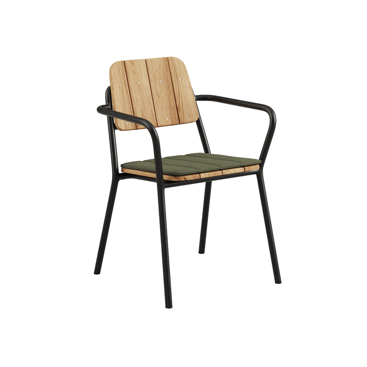 Kirra Patio Chair Sitzkissen in Kirra Noir aus strapazierfähigem Olefin, quadratisch und gepolstert. | Kirra Patio Chair - Cushion - Kirra Olive | SACKit