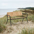 Kirra Patio Bench in Noir mit pulverbeschichtetem Aluminiumgestell und Teakholz - Sitzfläche, Outdoor - Bank. | Kirra Patio Bench - Noir | SACKit