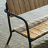 Kirra Patio Bench in Noir mit pulverbeschichtetem Aluminiumgestell und Teakholz - Sitzfläche, Outdoor - Bank. | Kirra Patio Bench - Noir | SACKit