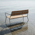 Kirra Patio Bench in taupe mit pulverbeschichtetem Aluminiumgestell und Teakholz - Sitzfläche, Outdoor - Bank. | Kirra Patio Bench - Taupe | SACKit