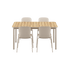 Kirra Dining Table 150x90 mit vier taupefarbenen Patio Chair no. One S2 Stühlen aus Aluminium und Teakholz | Kirra Dining Table Taupe & 4 Patio Chair no. One - Patio Chair no. One S1 | SACKit