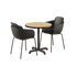 Runder Kirra Café Tisch Noir mit 2 Patio Chair no. One S2 Stühlen in Noir/Noir Farbe | Kirra Cafe Table Noir & 2 Patio Chair No. One - Patio Chair no. One S2 Noir/ Noir | SACKit