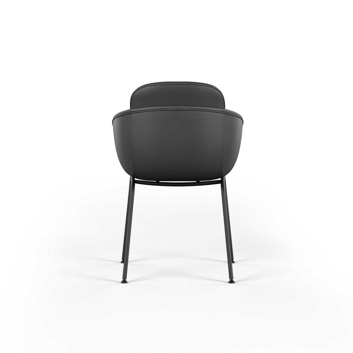 Chair no. One S2 in Terra Black with leather upholstery and powder - coated steel frame. | Chair no. One S2 - Terra Black | SACKit